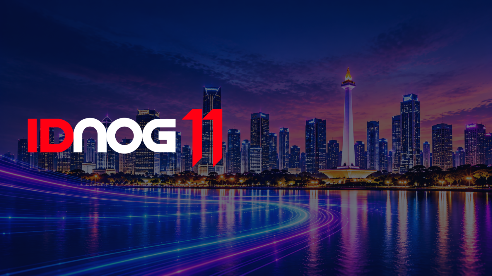 IDNOG 11 event artwork featuring Jakarta’s skyline and National Monument